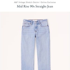 Abercrombie Mid Rise Straight Jean - size 25 Long